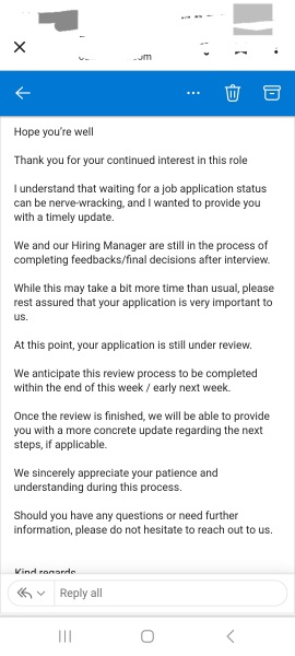 Waiting for final decision on job