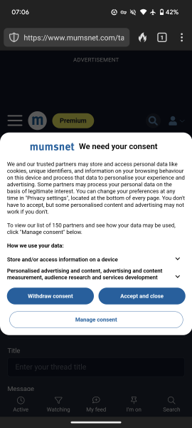 Cookies consent popup