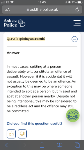 Is spitting on someone an assault