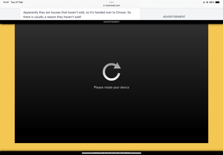Massive ads taking over screen again