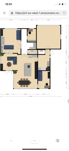 Open plan kitchen/ dining/ family space