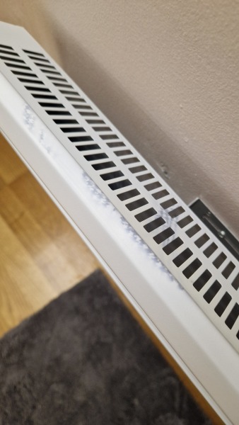 Clothes dye on radiator