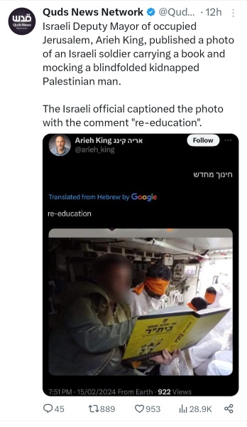 This is the reality of what Israeli is doing.