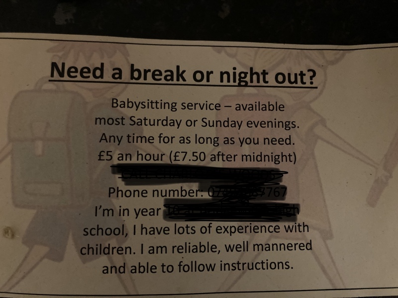 What's the going rate for a babysitter