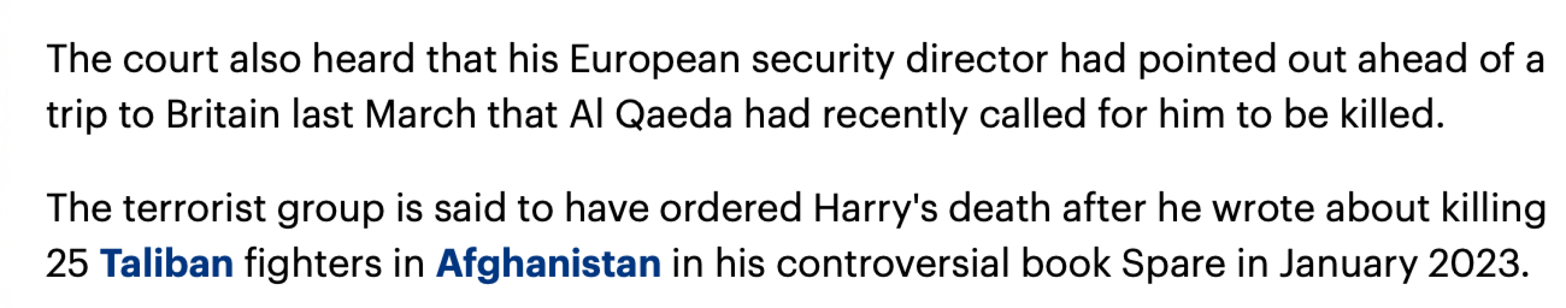 Harry’s security case