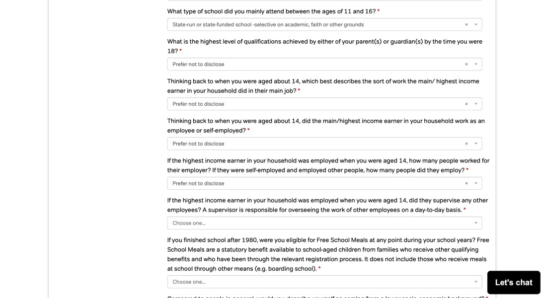 Why am I being asked so many questions about my parents on a job application?
