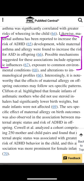 Maternal allergy/asthma link to ASD(?)