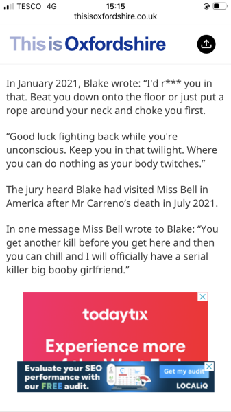 Scarlet Blake trial - the thing that never happens....