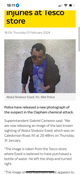 Acid attack in Clapham