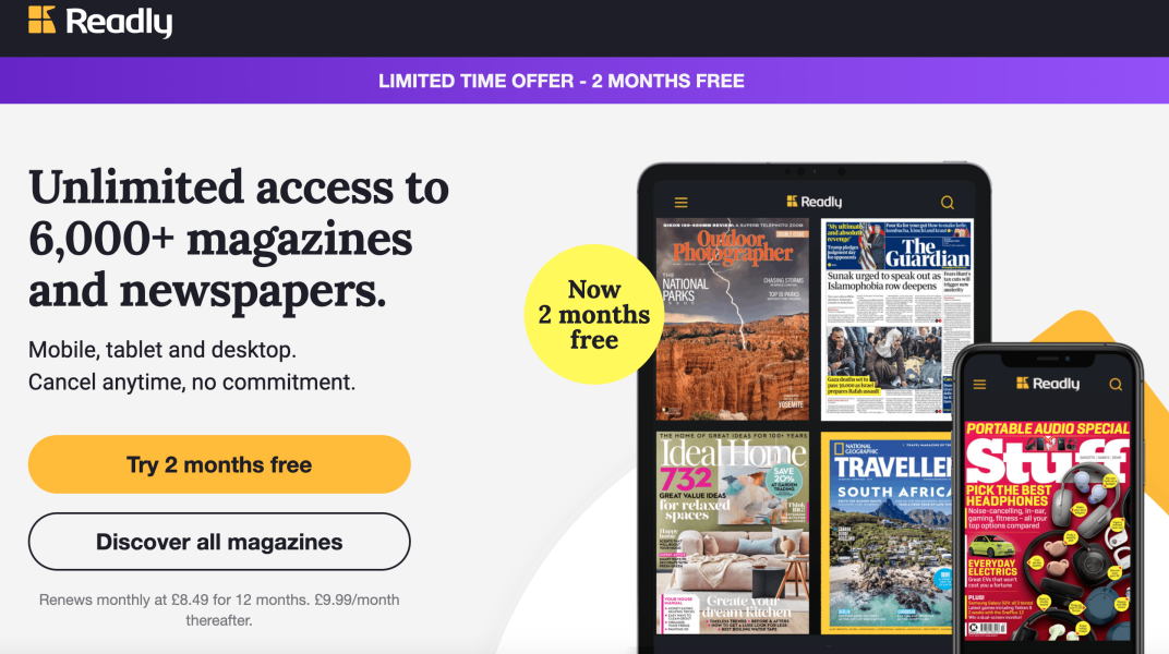 2-months free of Readly