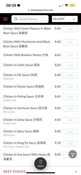 To ask for your Chinese order