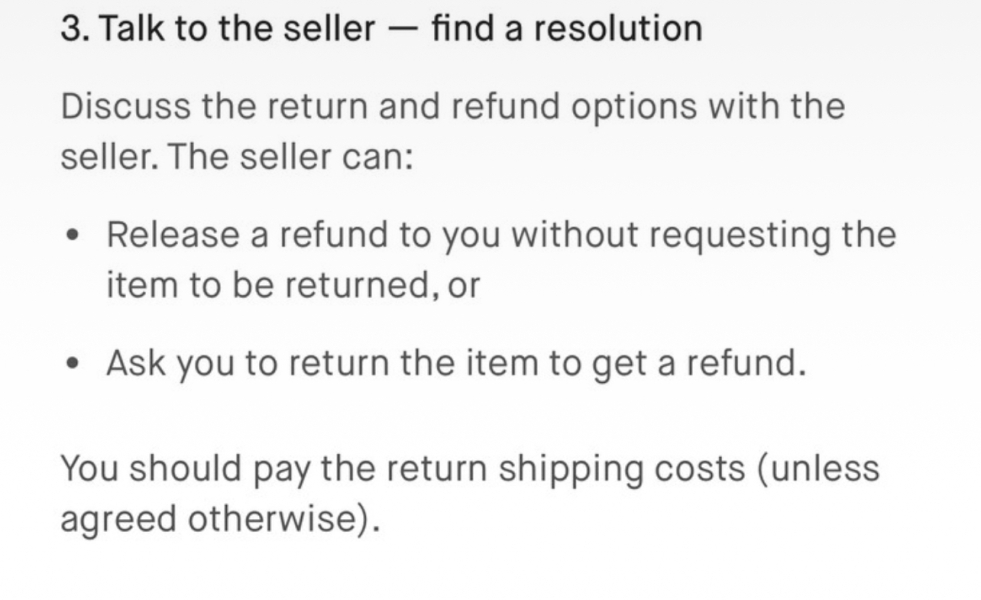 To think I don't owe this person a refund?