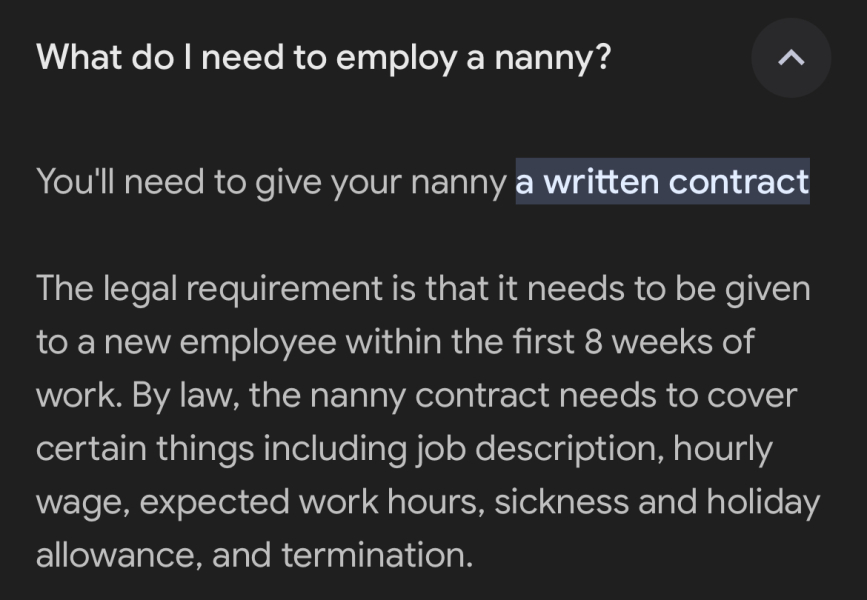 Nanny issue - mental health
