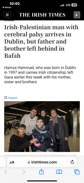 Irish disabled man trapped in Gaza