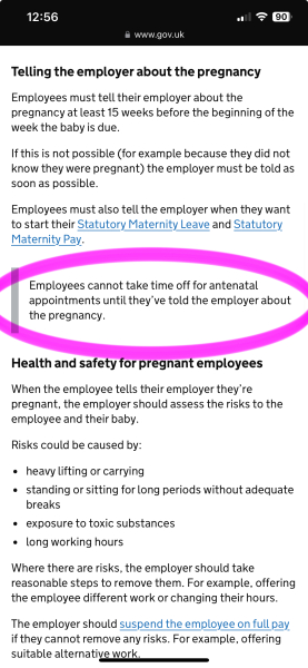 Proof of antenatal appointment
