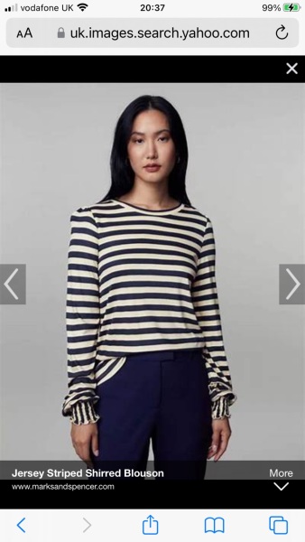 Jaeger striped shirred top