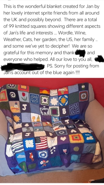 Woolly Hugs: A blanket in memory of JanH.