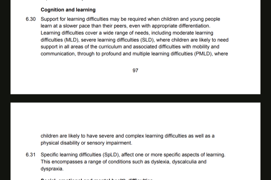 Reason my DS has learning difficulties