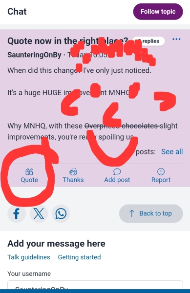 Quote now in the right place?