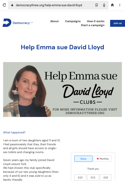 Emma Hardy suing David Lloyd Gyms over trans policy