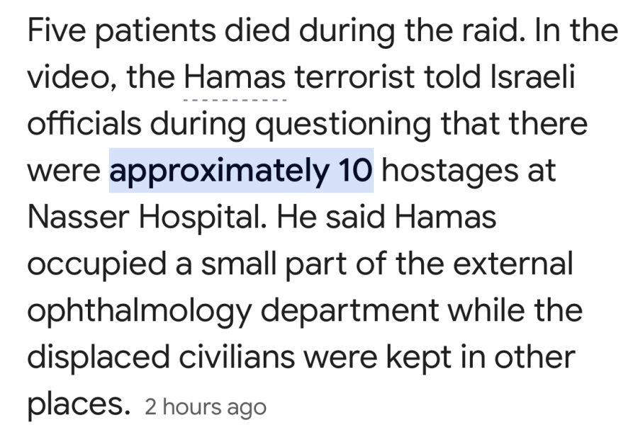 Mainly about Al Shifa [bombed front of hospital 3]