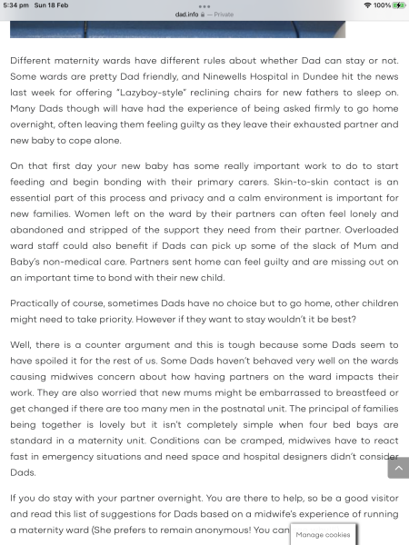 the petition going round about dads in hospitals