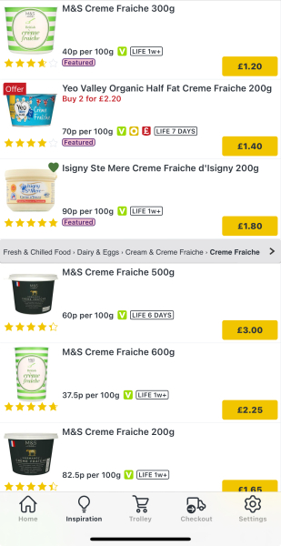 Or is there a serious lack of full fat crème fraiche in the shops