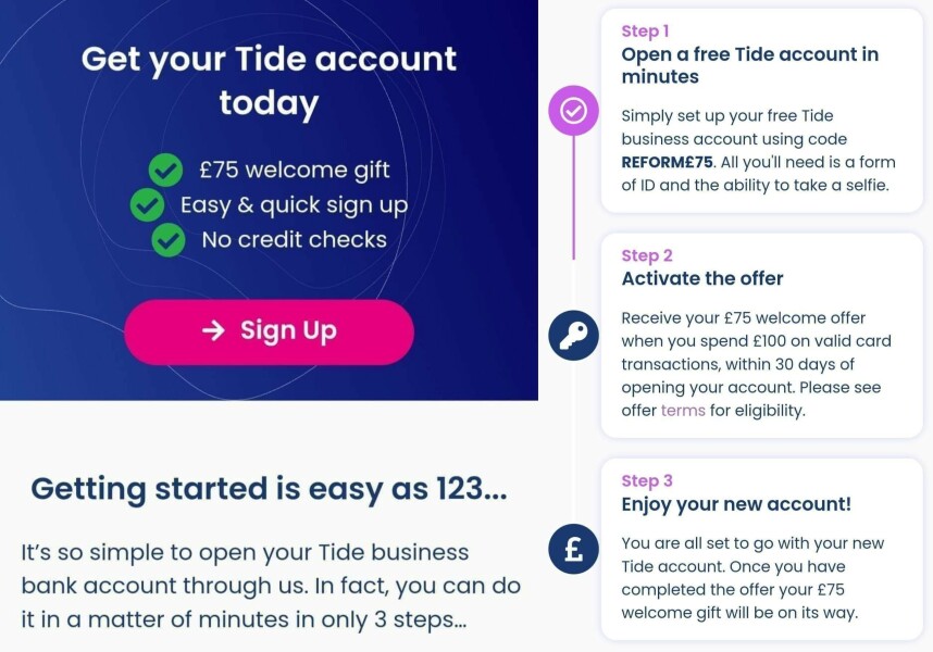 Tide UK tide is currently offering £75 free cash to everyone! claim yours today