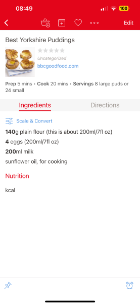 Yorksire Puds but no scales!