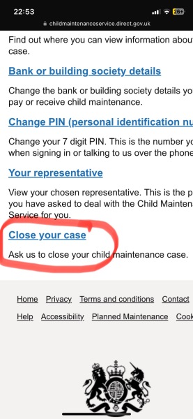 Cancel child maintenance?