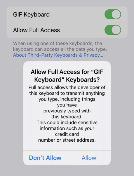 Gif keyboard setting update