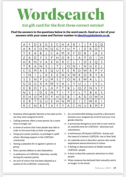 Boycott JL and Waitrose? : James Esses' latest Substack on John Lewis LGBTQIA++ 'Identity' mag