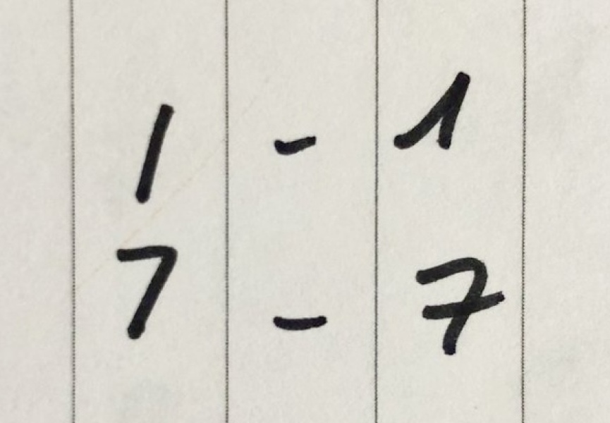 Do you write 7 with a line through it?