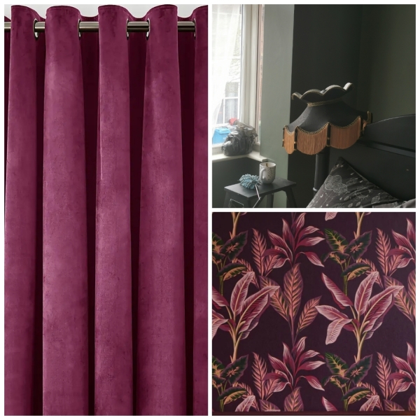 Help me find a maximalist, deep pink wallpaper?