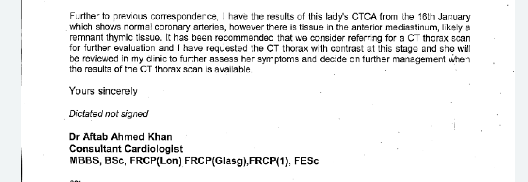 Remnant thymic tissue?