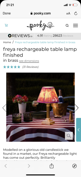 Small rechargeable table lamp