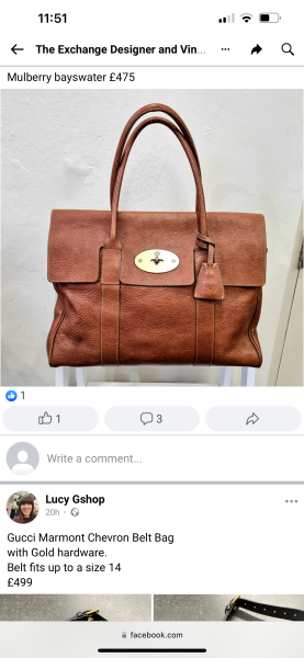 Large leather bag that says quality