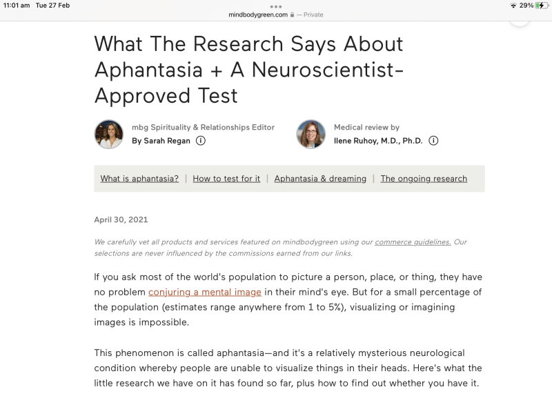 Do you have a minds eye