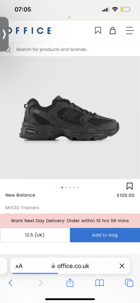 Completely black trainers