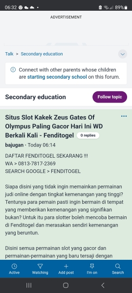 Spam secondary education