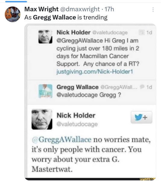 Greg Wallace's Saturday routine