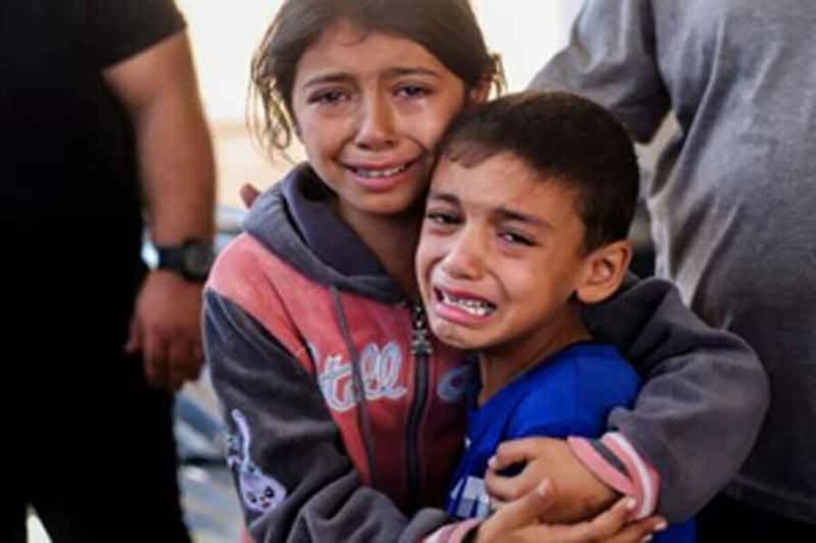 This picture of Israeli soldiers smiling for a selfie in front of a destroyed Gaza...