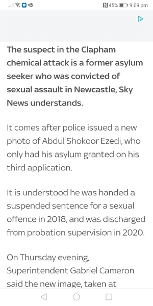 Acid attack in Clapham