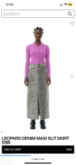 Has anyone seen a leopard denim midi/maxi skirt