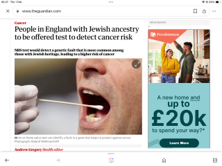 NHS now offering free BRACA testing to anyone with one Jewish grandparent