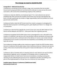 Scottish Labour Conference this weekend - pro woman motions up for vote