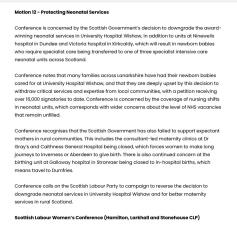 Scottish Labour Conference this weekend - pro woman motions up for vote