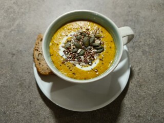 To ask what you have eaten today? (lighthearted)