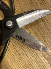 Repair rusty fancy scissors