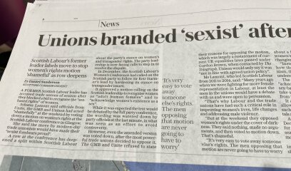 Scottish Labour Conference this weekend - pro woman motions up for vote
